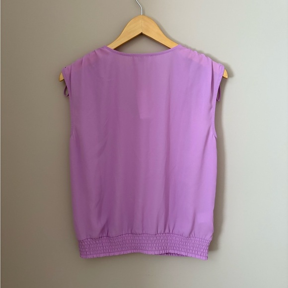 LOFT Purple Sleeveless Tie Front Blouse - Picture 3 of 3